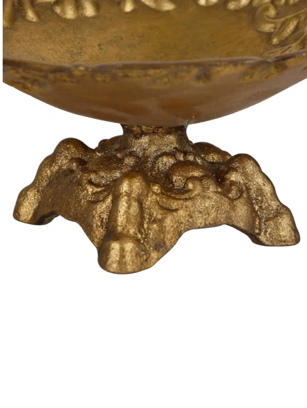 Nikki Home NWT Pedestal Iron Jewelry Dish Trinket Bowl In Rustic Gold